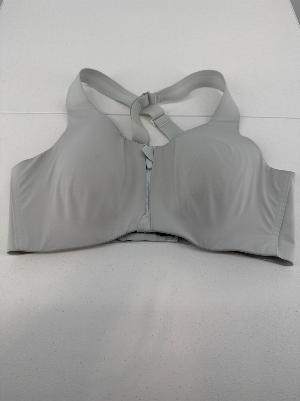 Knix Light Gray Catalyst Front Zip Sports Bra Size 6